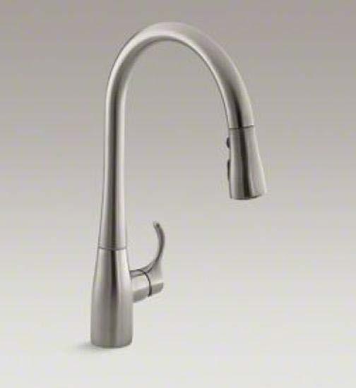 Brushed Kohler K596-VS Simplice Pull-Out Spray Kitchen Faucet;