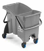 75 gallons: Cleaning Solution Side SPLIT BUCKET SEPARATES CHEMICALS, RINSE WATER