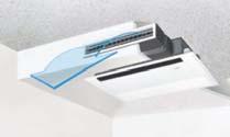 Down-blow and front-blow systems are combined in a ceiling-mounted unit to blow air over a wide area. Drain height 300mm or less 590mm 3. One-direction ceiling-mounted system.