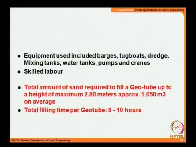 (Refer Slide Time: 56:45) Equipment used include barges, tugboats, dredges, mixing tanks in fact settling tanks also sometimes they we need, water