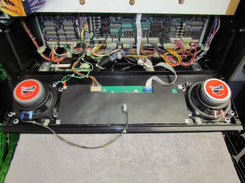 The volume control assembly can be screwed in anywhere on the right side of the back box. Here it s shown mounted high on the right side, just in front of the metal backplane.