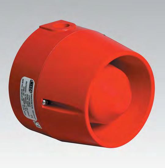 DB12 Range - SOUNDERS - Up to 110 db(a) Harsh Industrial & Marine Environments Features IP66 & IP67. Operating temperature: 55 C to +70 C. Corrosion resistant red painted GRP. Up to 110 db(a) output.