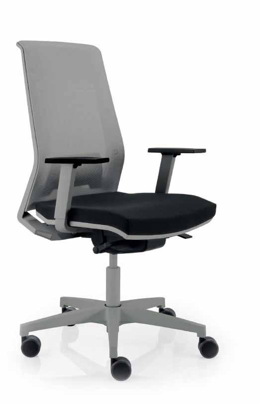 / LIGHT The chair is available with a white or black nylon base on castors, and a white,