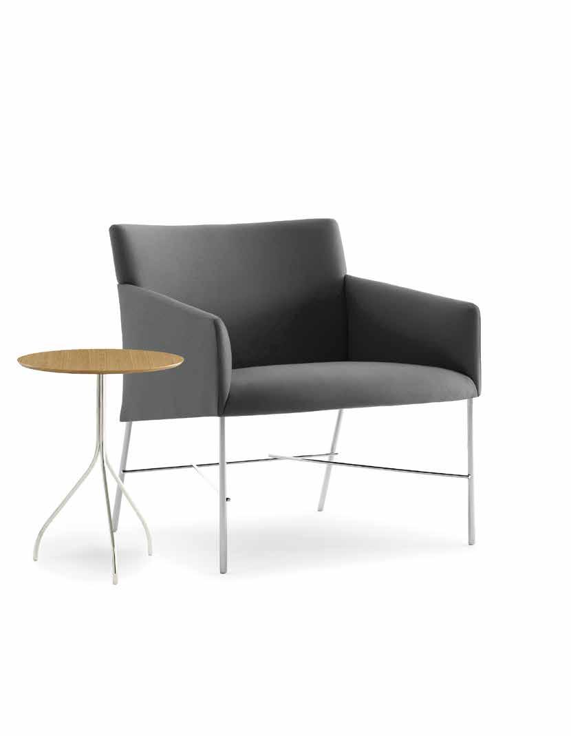 Asa Series Sophisticated subtle curves give fluid motion to this modern series of chairs and occasional tables.