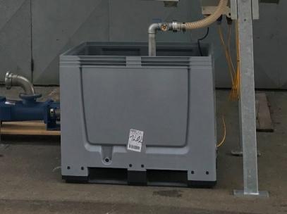 400 liter collection container for recycling water with tube and pipe set (DN150) for connecting the washand recycling plant WATER TREATMENT PLANT Suction unit suction in the final part of the