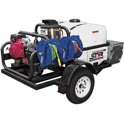 Model Number: 157595 NorthStar 157595 Trailer Hot Water Pressure Washer Honda Engine 4 GPM 4000 PSI with Fresh Tank FREE Shipping!Forklift Unload ONLY!