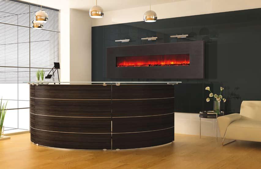 WM-102 Electric Fireplace shown with Metallic Black face luminous WM-102 specifications Breathtaking & Unique.