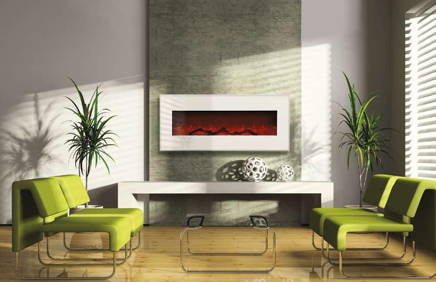 inspire WM-BI-4-512 Designer Electric Fireplace shown in Gallery White with log set 4 WM-BI Designer Series Colour Options (Colours are