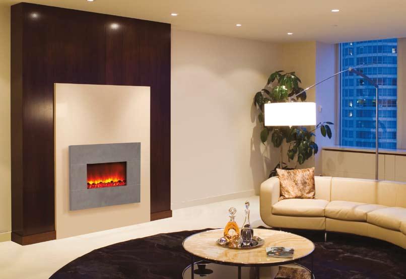 WM Series - Real Stone Incandescent Light with heater and Fan WM 8 Electric Fireplace with optional Dark Gray Limestone WM-8 specifications WM Series Liner Fireplace Features Optional real stone