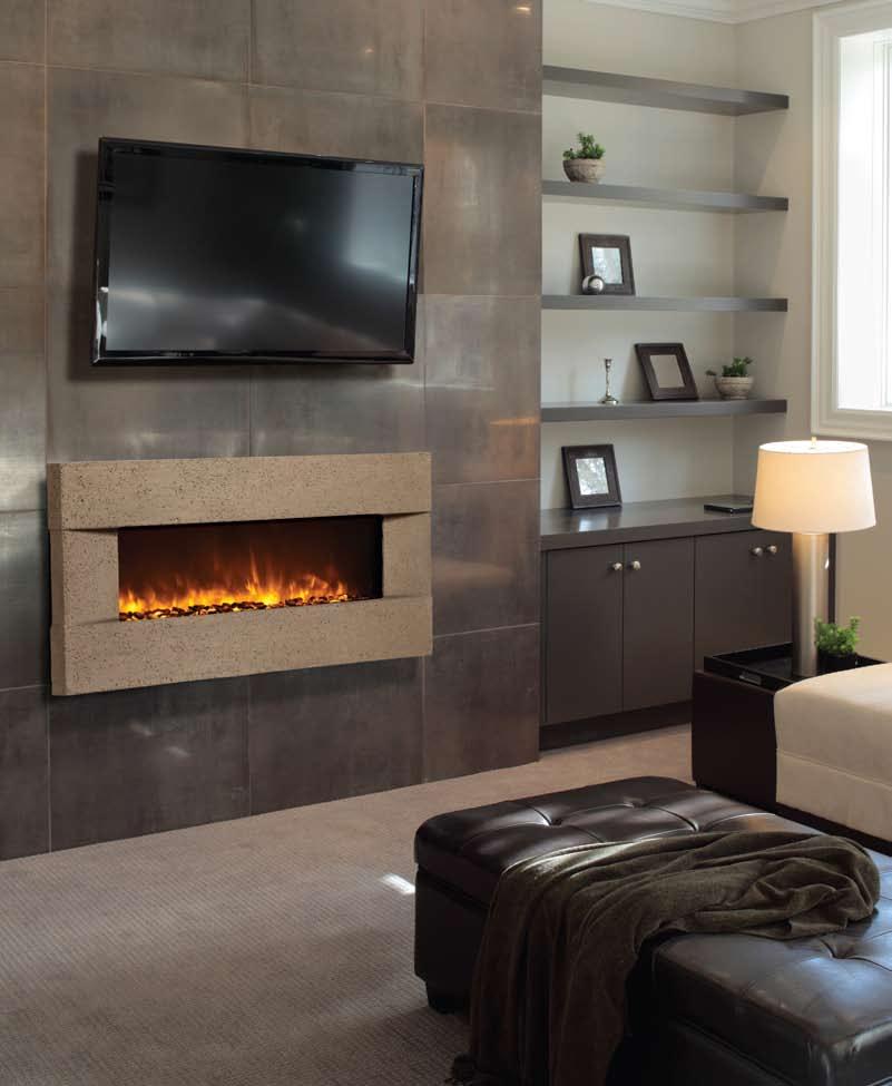 BLT-IN-124 Electric Fireplace in Venetian Grey color, Classico finish concrete