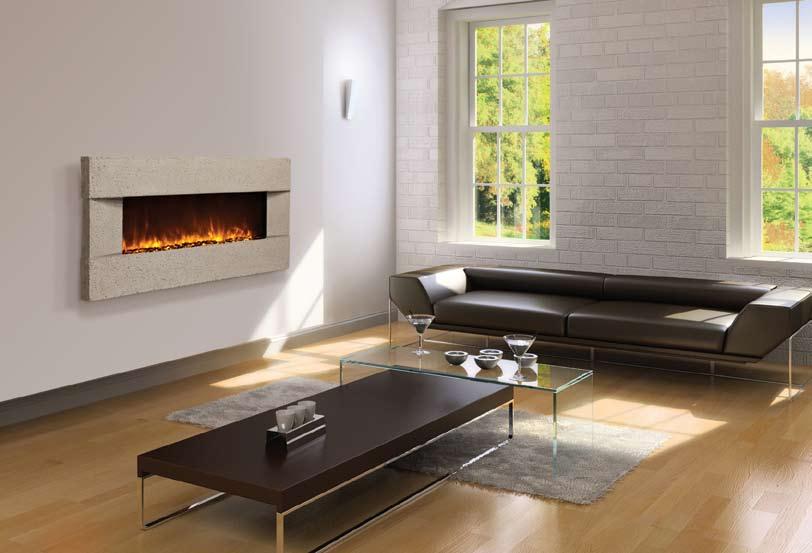 ARTISAN SERIES BLT-IN-124 Electric Fireplace in Tuscan Cream, Classico finish concrete face with Sable fire glass BLT-IN-124 specifications BLT-IN 124 Series Fireplace Features Can be built-in or