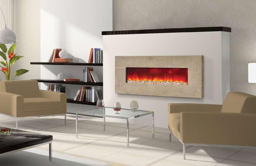 BLT-IN-5124 Electric Fireplace in Sand color, Honed finish
