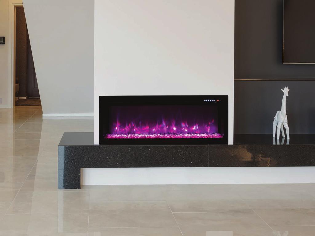 SPECTRUM LINEAR SERIES Electric Fireplace Built-in Flush Mount Modern Flames Linear Spectrum Series Built-In Flush Mount Electric Fireplace brings the flame versatility and size options.