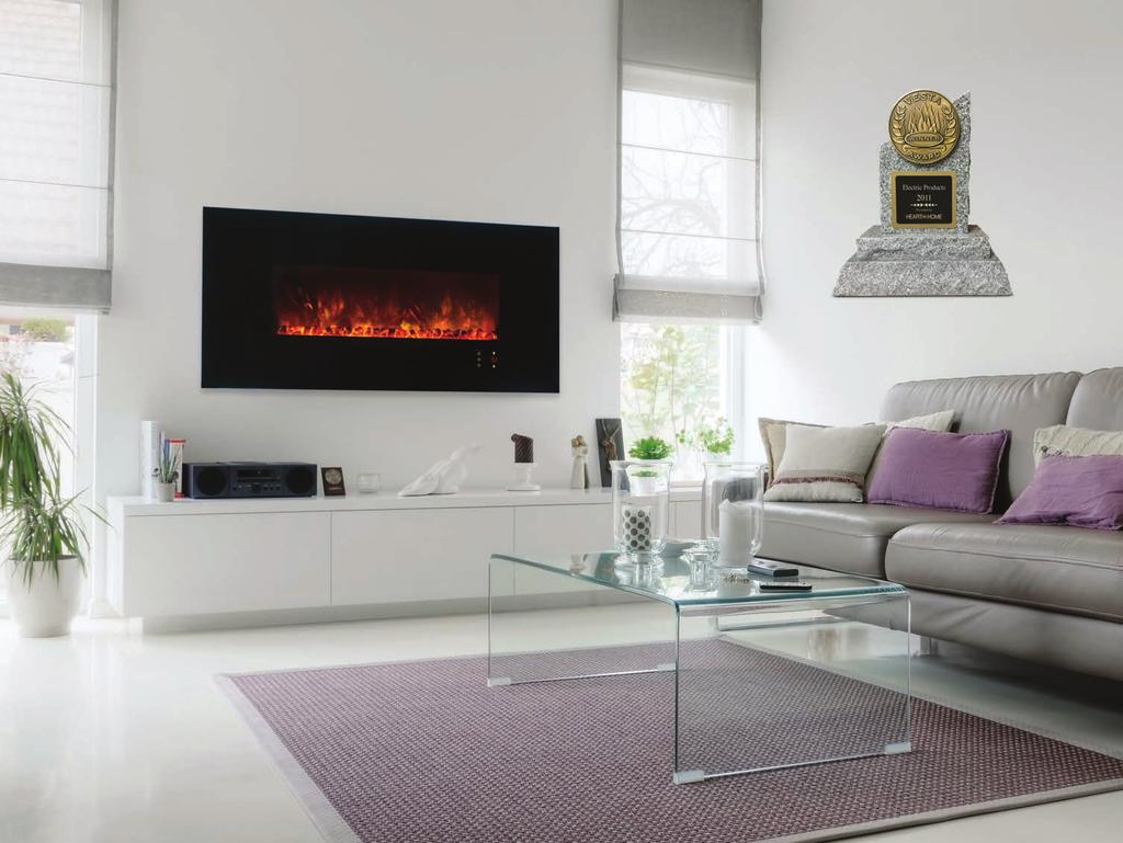 The Ambiance CLX2 features a NEW color changing orange to blue flame for year-round use, a thermostat for setting that ideal temperature and includes 2 styles of media for 2 distinctive looks: coals