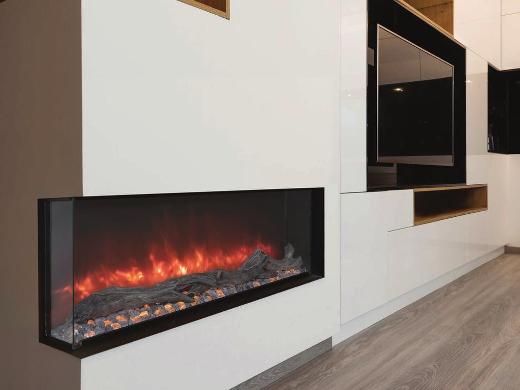 LANDSCAPE PRO MULTIVIEW SERIES Built-in Clean Face Electric Fireplace The Landscape Pro MultiView is the industry s first 3-sided customizable length built-in electric fireplace on the market today