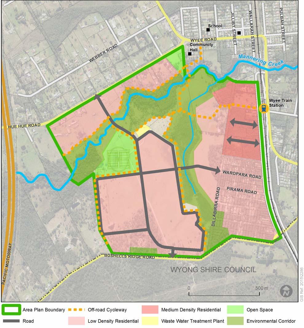Locate roads and entries for efficient access and connectivity through the site and between the Precincts, Designate an area within the site for sportfields, netball courts, a local park and dog