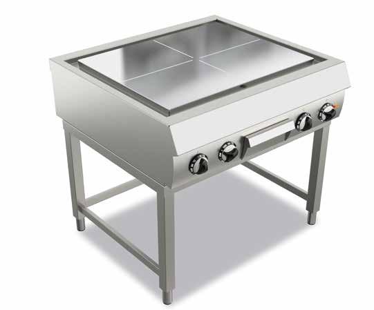 16 Electric hotplate Decisive yet delicate cooking Innovative and powerful, the High Performance hotplate allows cooking directly or indirectly.