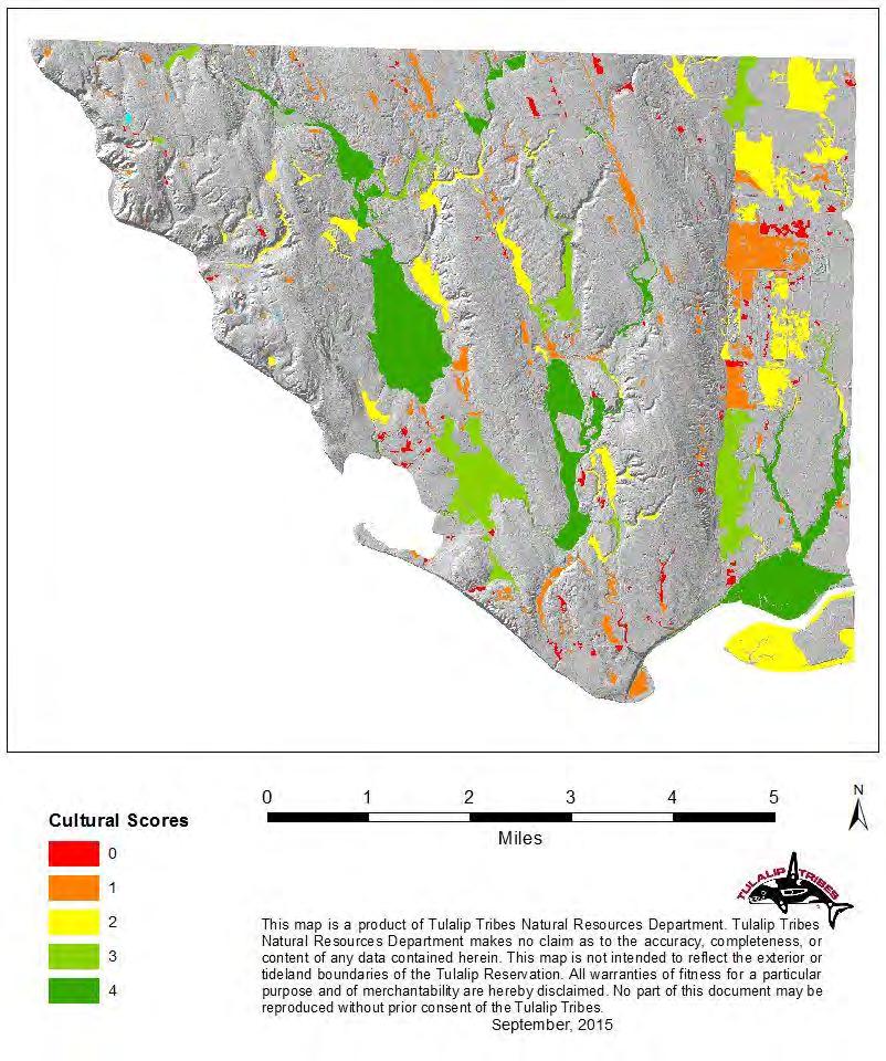 Cultural Assessment: Landscape Scale INDICATORS Used to Develop Cultural Scores (GIS Analysis) ECOLOGICAL FACTORS: - Presence of open water - Presence of lacustrine habitats - Presence of estuarine