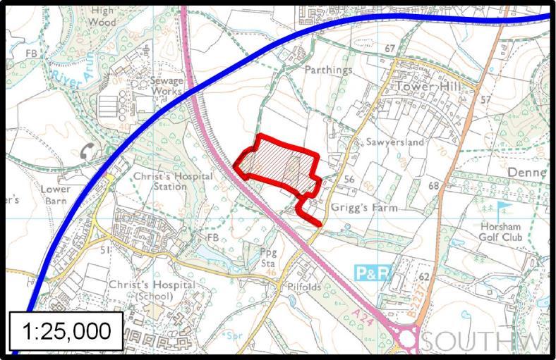 SITE ASSESSMENTS / SITE 13 Griggs, Tower Hill SITE 13 GRIGGS, TOWER HILL SITE & SITUATION Location TQ 15642 29193 Site Area 6ha Developable Area 6ha Current Use Greenfield open countryside and