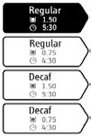 Unit displays four preprogrammed batch buttons