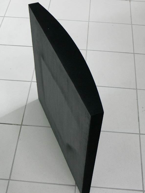 Description of test sample: Leviter Shape 8 sound-absorption claddings were tested. Nominal dimensions of sound-absorption claddings were 600 mm x 600 mm, with maximum thickness 80 mm (Pictures 1-2).