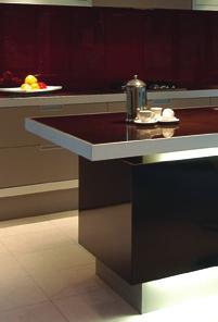 sophisticated ROXX island work top with 60mm brushed
