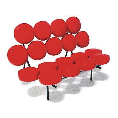 "Nelson Marshmallow Sofa" The red Nelson Marshmallow Sofa retails for $2695 at DWR.