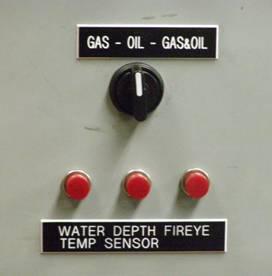 3.7 Fuel Selection Control Fuel Selection - one switch allows selection of GAS ONLY, OIL ONLY, or GAS & OIL Note the burner has capability of running at full pressure GAS or full pressure OIL, or