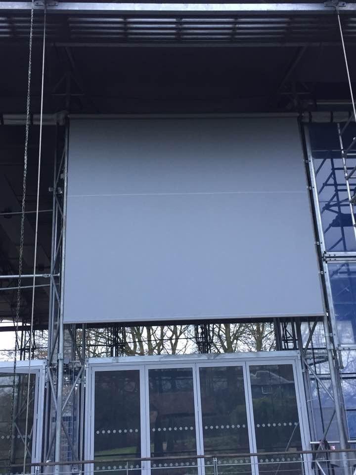 Size Matters! When we received the phone call to say could we help we jumped at the chance to produce a bespoke outdoor blind for a unique outdoor opera house.