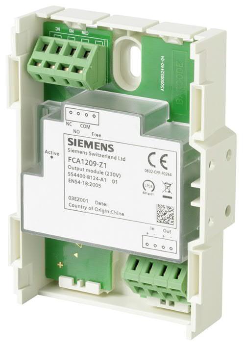 Cerberus FIT Output module (30 V) FCA109-Z1 Output module for use in monitored output lines Output with potential-free relay contacts for controlling fire ventilators, air conditioning systems,