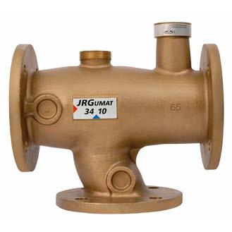 JRGUMAT Mixing Valve JRG3400 The threaded Jrgumat valve is available in sizes 15-50mm and comes in 3 different temperature range settings Designed to deliver mixed water to a hot water system Refer