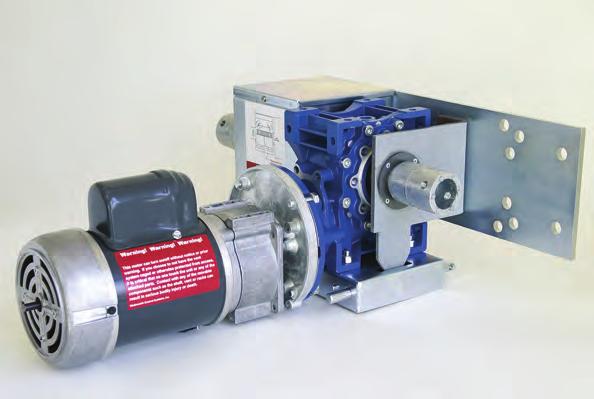 68 amps - TENV Ball bearing motor with copper windings - Class B insulation Gear reducer: total gear reduction 1900:1; 0.85 and 2.