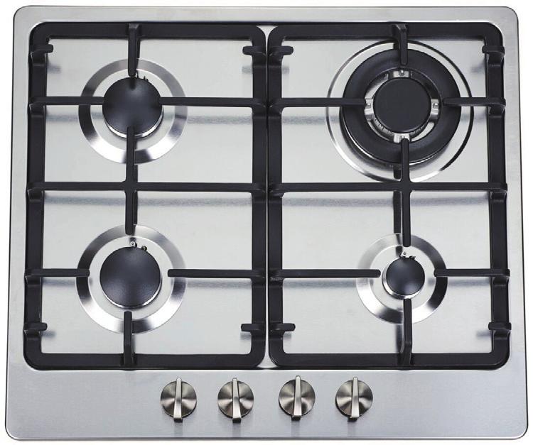 system Stainless steel 60cm gas cook top 4 burners including wok burner Italian burners with flame failure device One touch electronic