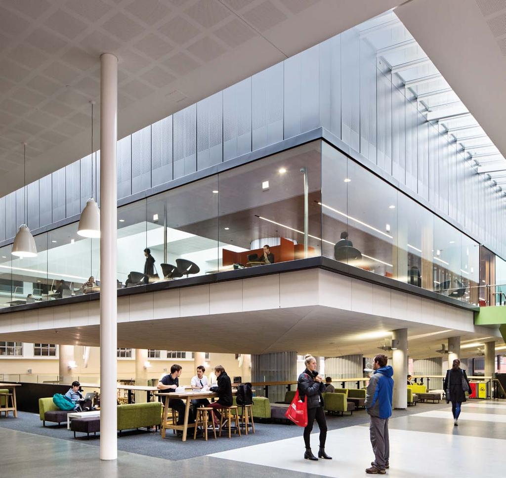High use collections as well as informal and group study areas are relocated to the lower levels of Rankin Brown, where larger floor plates allow for more flexible and alternative learning