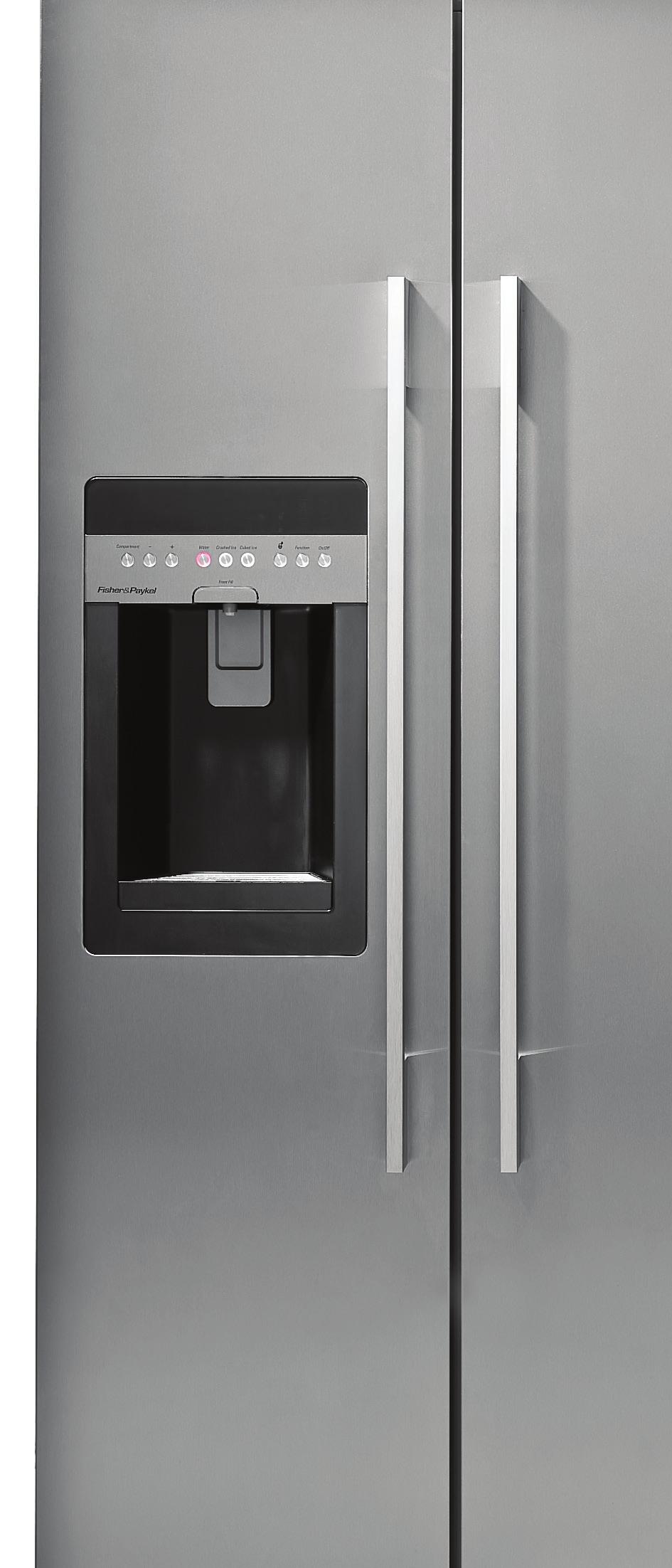 side by side refrigerator Key features The Fisher & Paykel side by side refrigerator offers a premium solution for your kitchen design.