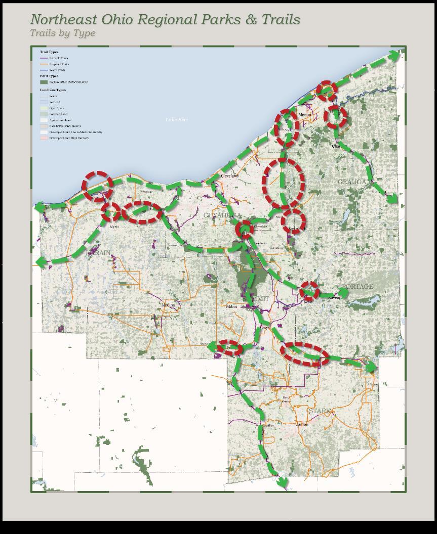 CLEVELAND METROPARKS Regional Trail Planning Lake Erie Coastal Ohio Trail & Scenic Byway (ODOT) Industrial Heartland Trail (RTC) National and State Bike Routes (ODOT)