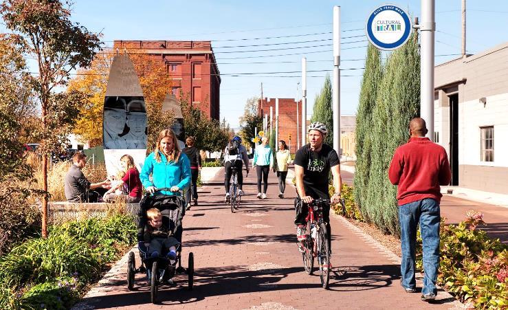 GREENWAYS & URBAN TRAILS Greenways are dedicated, linear spaces that provide opportunities for recreation, nonmotorized transportation, and natural features.