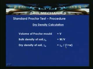 So the standard Proctor test procedure is a continuation if you look into it.