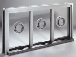 Windows Exterior Service Window Exterior Service Window fits into rough wall opening and clamps onto wall. Adjustable extruded aluminum frame fits walls 5 to 8.5 thick.