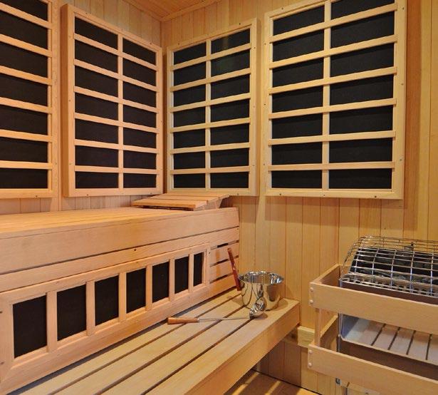 INFRA SAUNA 2-IN-1 COMBINATION SAUNA AND FAR-INFRARED The innovative Finnleo Infra Sauna provides pleasure beyond what a traditional or infrared sauna can do individually.
