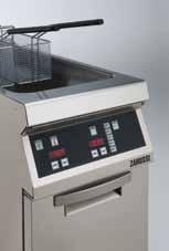 lt: from 120 C to 190 C Gas Tube Fryer 23 lt ideal for floured foods and pastry Gas tubes inside the well create a cold zone to capture food particles Stainless
