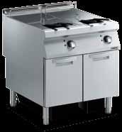Fryers Pasta Cookers Boiling Pans Braising Pans gas or electric heating, internal or external elements 1 or 2 wells 15 lt, 18