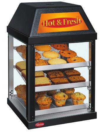 Non-Humidified Mini Display Warmers The Hatco Mini Display Warmer is perfect for cookies, pastries, wrapped or boxed sandwiches or any other product that does not require humidity.