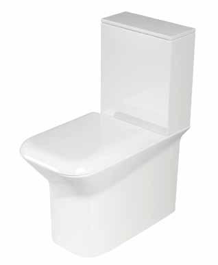 Specify the colour code when ordering Wall-Hung WC Includes: rimless, easy-clean pan and soft-close seat.