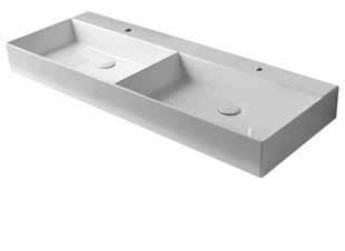 EQA50MB1 60cm Wash Basin Sit-On / Wall-Hung Size: 60x45x13cm Weight: 15kg 523 EQA60MB1 102cm Wash Basin Sit-On / Wall-Hung Two tap