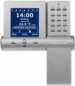 Keypad and Display Modules DNE-K07: Grafica Graphic LCD Keypad Module View zones on up to 32 floor plans Simple text- and icon-driven menus with step-by-step guidance Alarm clock and special