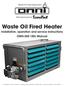 Waste Oil Fired Heater. Installation, operation and service instructions OWH v Manual