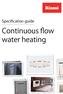 Specification guide. Continuous flow water heating