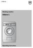 V-ZUG Ltd. Washing machine. Adora L. Operating instructions