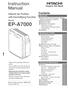 EP-A7000. Instruction Manual. Contents Before Use. Hitachi Air Purifier with Humidifying Function. Model. Operating Air Purifier